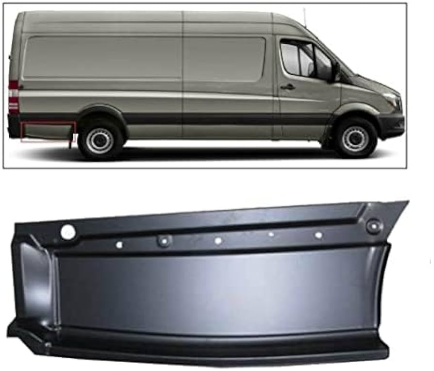 Sprinter Crafter A9066376209 standart kasa teker arkası sağ etek sacı ve araç üzerindeki konumunu gösteren görsel