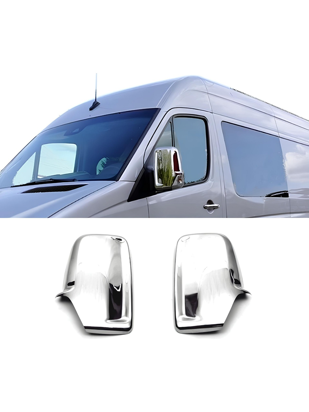 Sprinter ayna kapağı 2006–2018 2 parça paslanmaz çelik