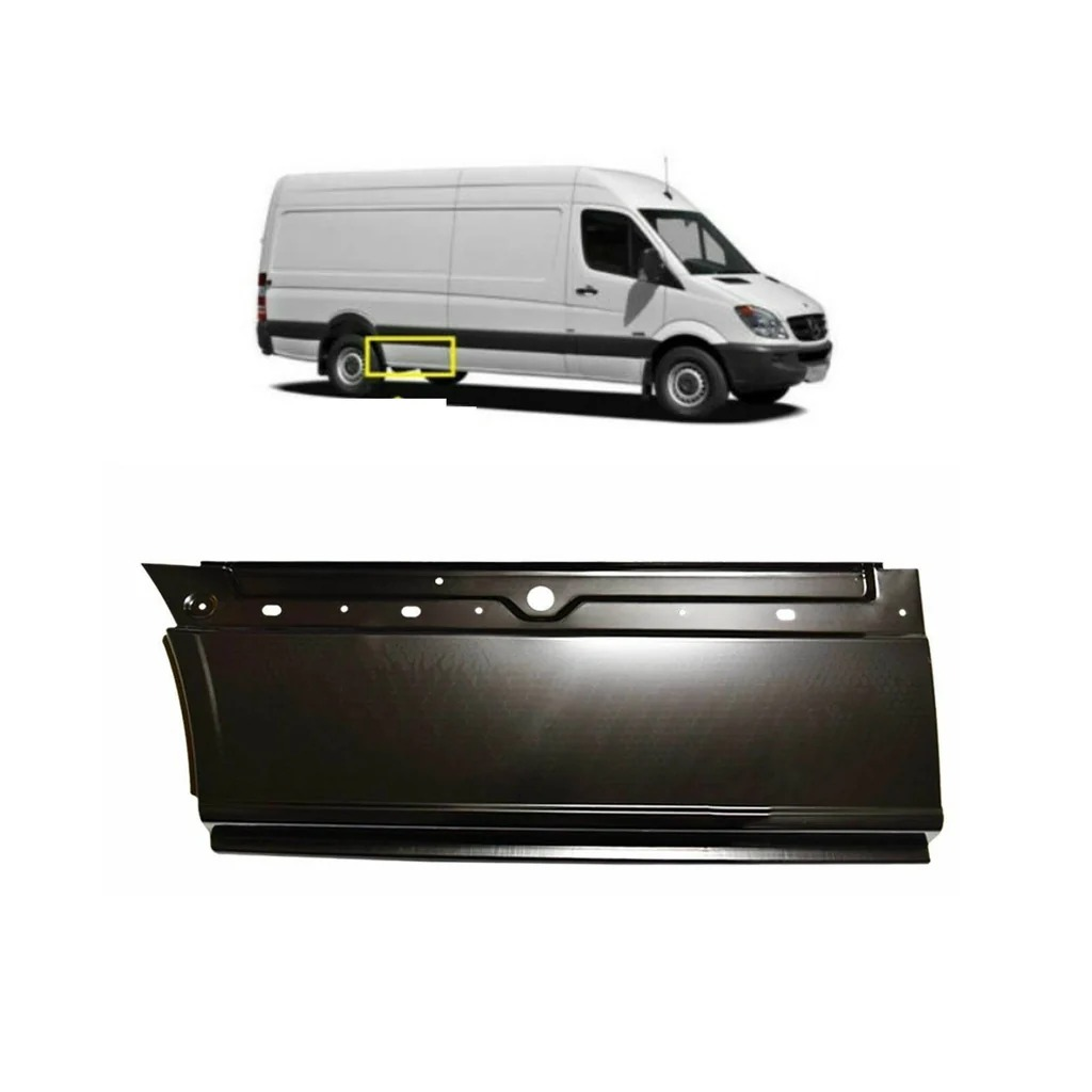 Sprinter Crafter A9066375709 arka teker önü sağ etek sacı ve araç üzerinde işaretlenmiş konumu