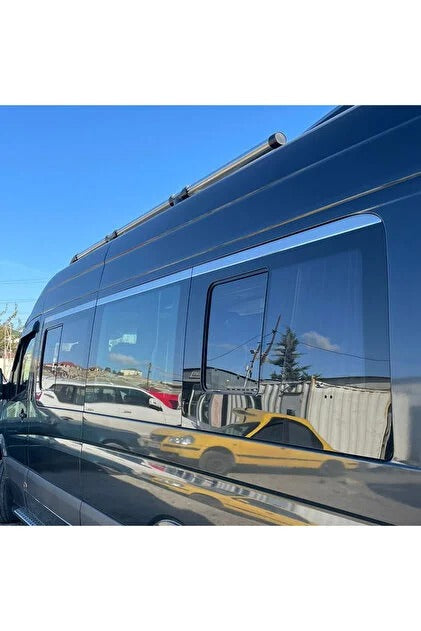 Mercedes Sprinter W906 krom cam üst çıtası 2006–2017 8 parça paslanmaz çelik