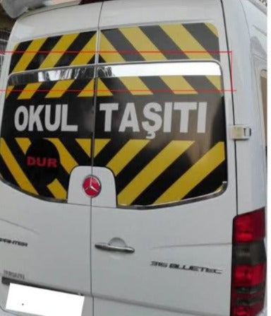 Sprinter W906 krom arka cam üst çıtası 2006–2017 paslanmaz çelik