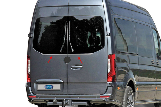 Mercedes Sprinter W907 krom arka cam altı çıtası 2018 ve sonrası paslanmaz çelik