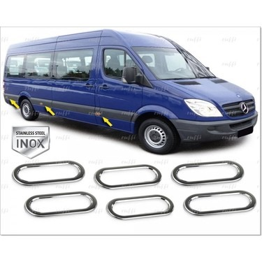 Sprinter 2006–2018 yan reflektör çerçevesi 6 parça paslanmaz çelik
