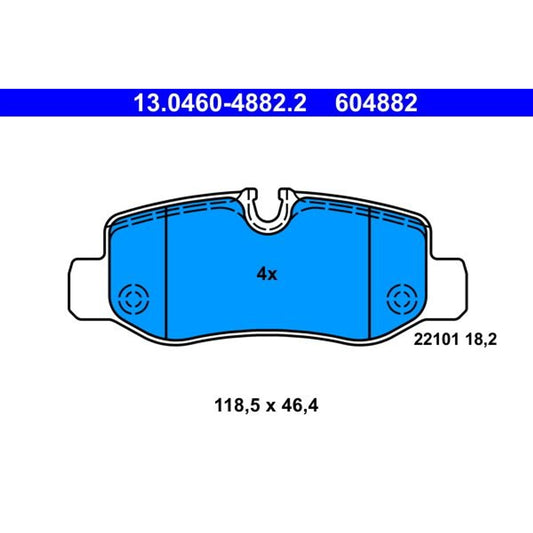Fren Balatası Arka V CLAss W447 14 > Vito W447 14 > | ATE 13.0460-4882.2