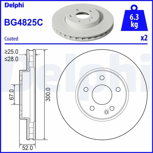 Vito W447 Kaplamalı Ön Fren Diski BG4825C