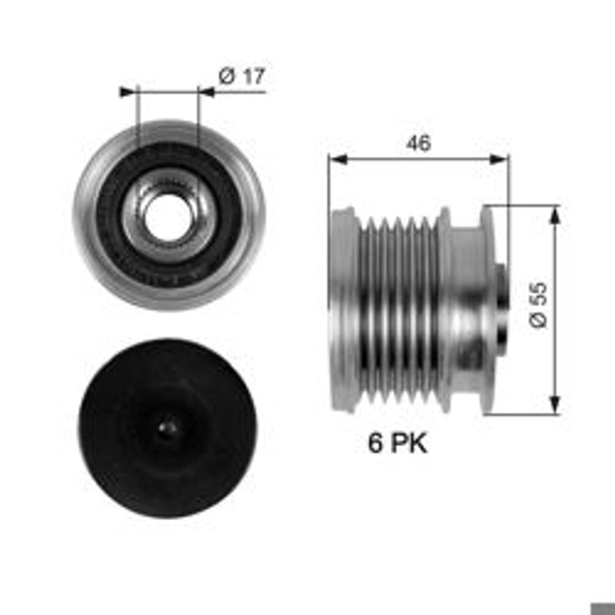 Vito W447/W639 Alternatör Kasnağı OAP7092
